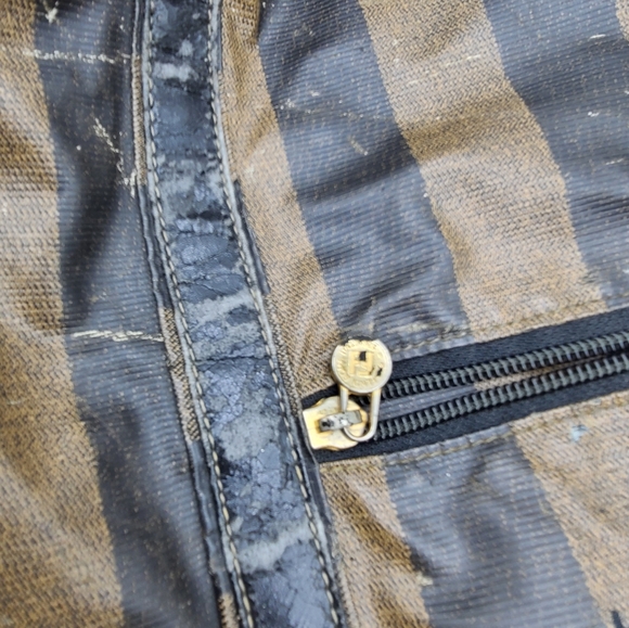 Fendi authentic coated canvas tobacco stripe EXTREME WEAR bag - Picture 6 of 15